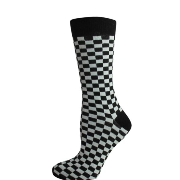 Socks Checkered Black White