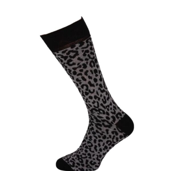 Socks Leopard Print Grey