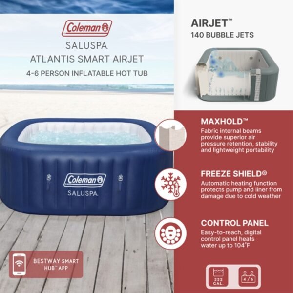 Coleman SaluSpa Atlantis AirJet Inflatable Hot Tub w/ Pump #P09144