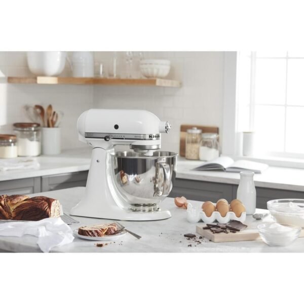 KitchenAid Artisan Series 5-Quart Tilt-Head Stand Mixer, White, KSM150PS