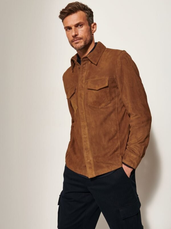 Noah Suede Leather Shirt Jacket