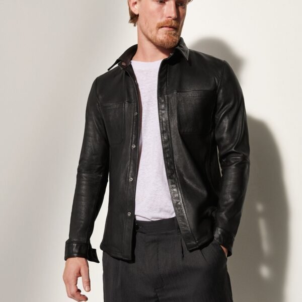 Max Reversible Suede Leather Shirt Jacket