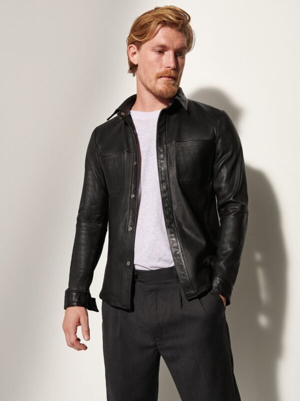Max Reversible Suede Leather Shirt Jacket