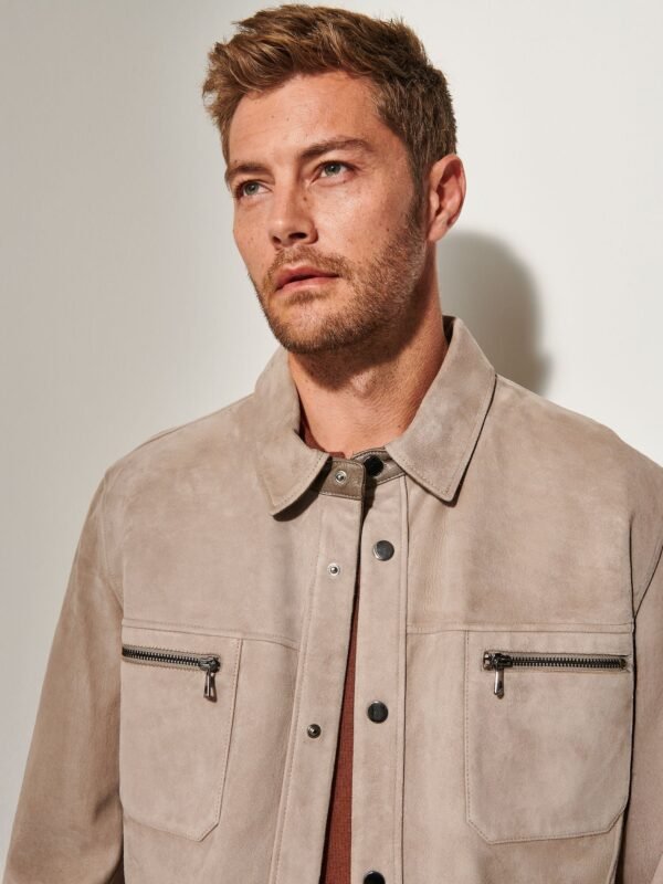 Max Reversible Suede Leather Shirt Jacket