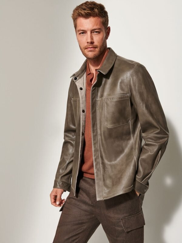 Max Reversible Suede Leather Shirt Jacket
