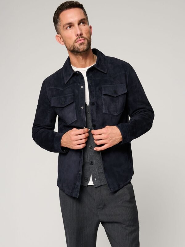Evan Suede Leather Shirt Jacket