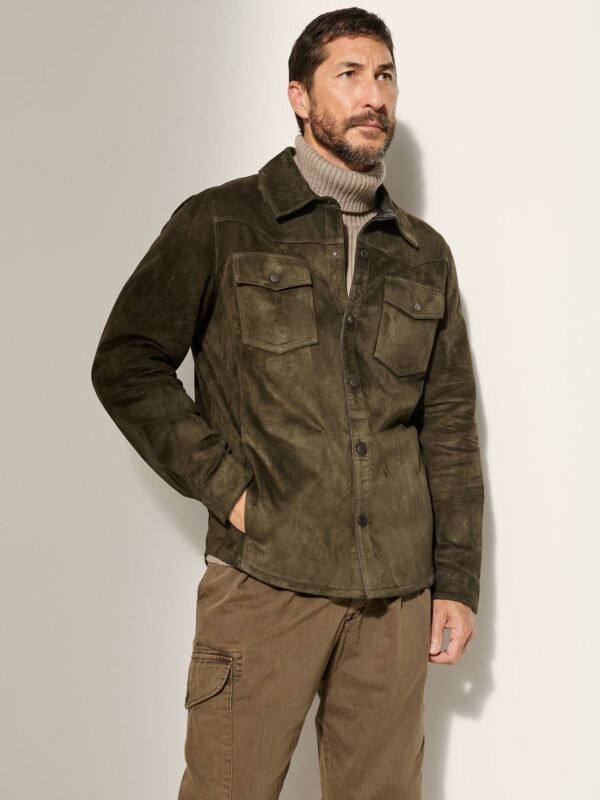 Evan Suede Leather Shirt Jacket