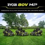 80V Max HP Lithium 54″ Brushless Electric Zero Turn Lawn Mower
