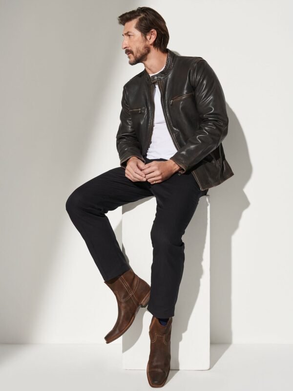 Retro Leather Moto Jacket