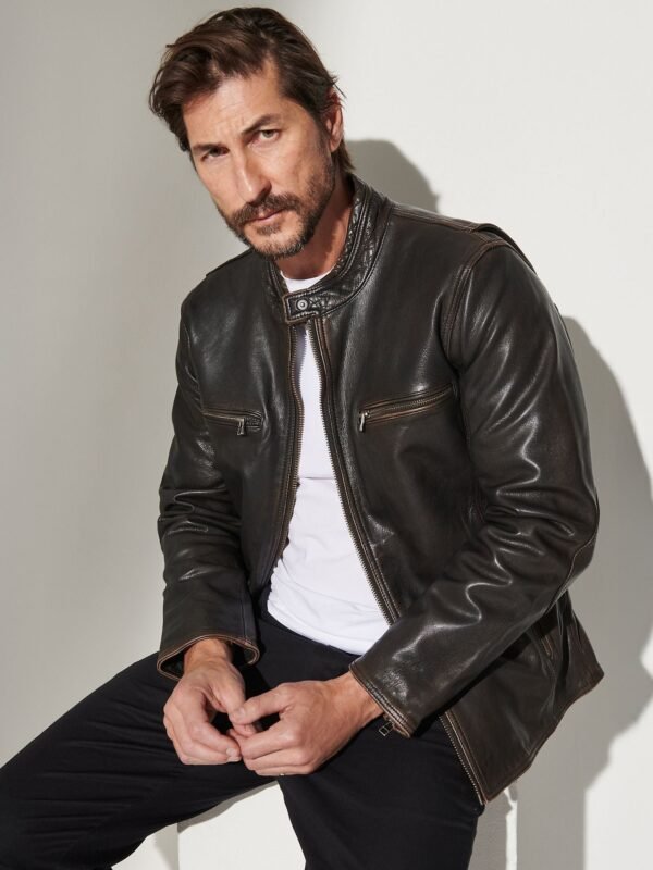 Retro Leather Moto Jacket