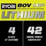 80V Max HP Lithium 54″ Brushless Electric Zero Turn Lawn Mower