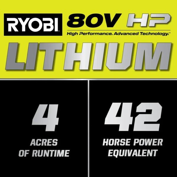 80V Max HP Lithium 54″ Brushless Electric Zero Turn Lawn Mower