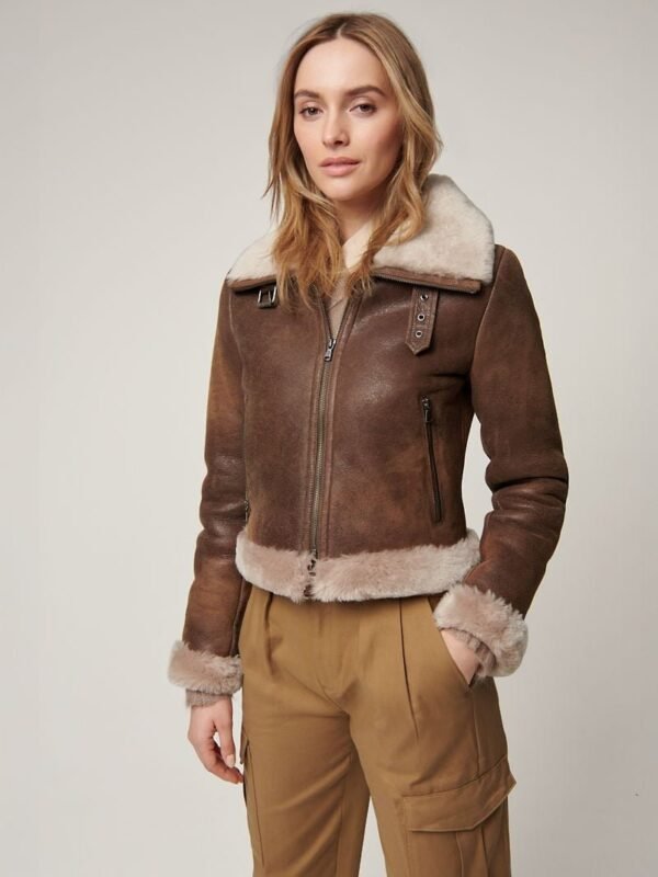 Lacey Sheepskin Bomber Jacket