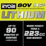 RYOBI 80v Hp brushless 30″ self-propelled dual-blade lawn mower kit - Image 15