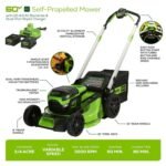 Greenworks 60V 21" Brushless Self-Propelled Battery Powered Lawn Mower + (2) 4.0Ah Batteries & Dual Port Charger - Image 5