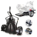 Go! Series Single Rail Folding Motorcycle Trailers – Deluxe Chrome Wheels Balanced