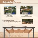 Stylish 10′ x 13′ Aluminum Patio Pergola with Retractable Canopy – Perfect Backyard Shade Shelter for Outdoor Parties - Image 3