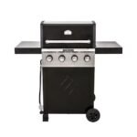 Even Embers 4-Burner Propane Gas Grill, 40,000 BTU, Silver/Black