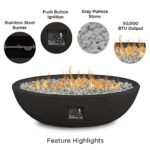 Real Flame 48.25 in. x 28.25 in. Riverside Oval Propane Gas Fire Bowl, Shale - Image 5