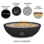 Real Flame 48.25 in. x 28.25 in. Riverside Oval Propane Gas Fire Bowl, Shale - Image 5