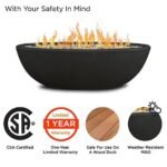 Real Flame 48.25 in. x 28.25 in. Riverside Oval Propane Gas Fire Bowl, Shale - Image 3