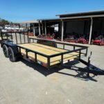 6'4" x 16 Utility Trailer Double Axle Dovetail With Gate Powder Coated (2) 3500lb Axles