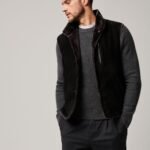 August Suede Leather Vest with Shearling Lining