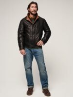 Romano Black Leather Jacket - Image 4