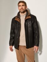 Jack Frost Leather Coat with Shearling Lining