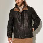 Jack Frost Leather Coat with Shearling Lining