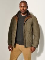 Jack Frost Olive Tundra Leather Coat with Shearling Lining