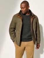 Jack Frost Olive Tundra Leather Coat with Shearling Lining - Image 5