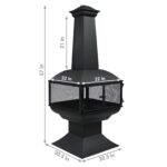 Sunnydaze 57" 360-Degree View Steel Wood-Burning Chiminea with Grate, Poker, and Cover - Image 4