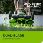 Greenworks 60V 25" Cordless Brushless Self-Propelled Mower + Two (2) 4.0Ah Batteries & Dual Port Charger - Image 6