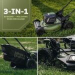 Green Machine 62V 23-Inch Self-Propelled Brushless Cordless Electric Lawn Mower, Includes Two 4.0Ah Batteries and Rapid Charger