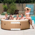 Intex: PureSpa: Sahara Tan Inflatable Hot Tub Set – 6 Person – 85″ Round Outdoor Heated Bubble Spa, Jet Massage, Cover, Hard Water Treatment System - Image 3