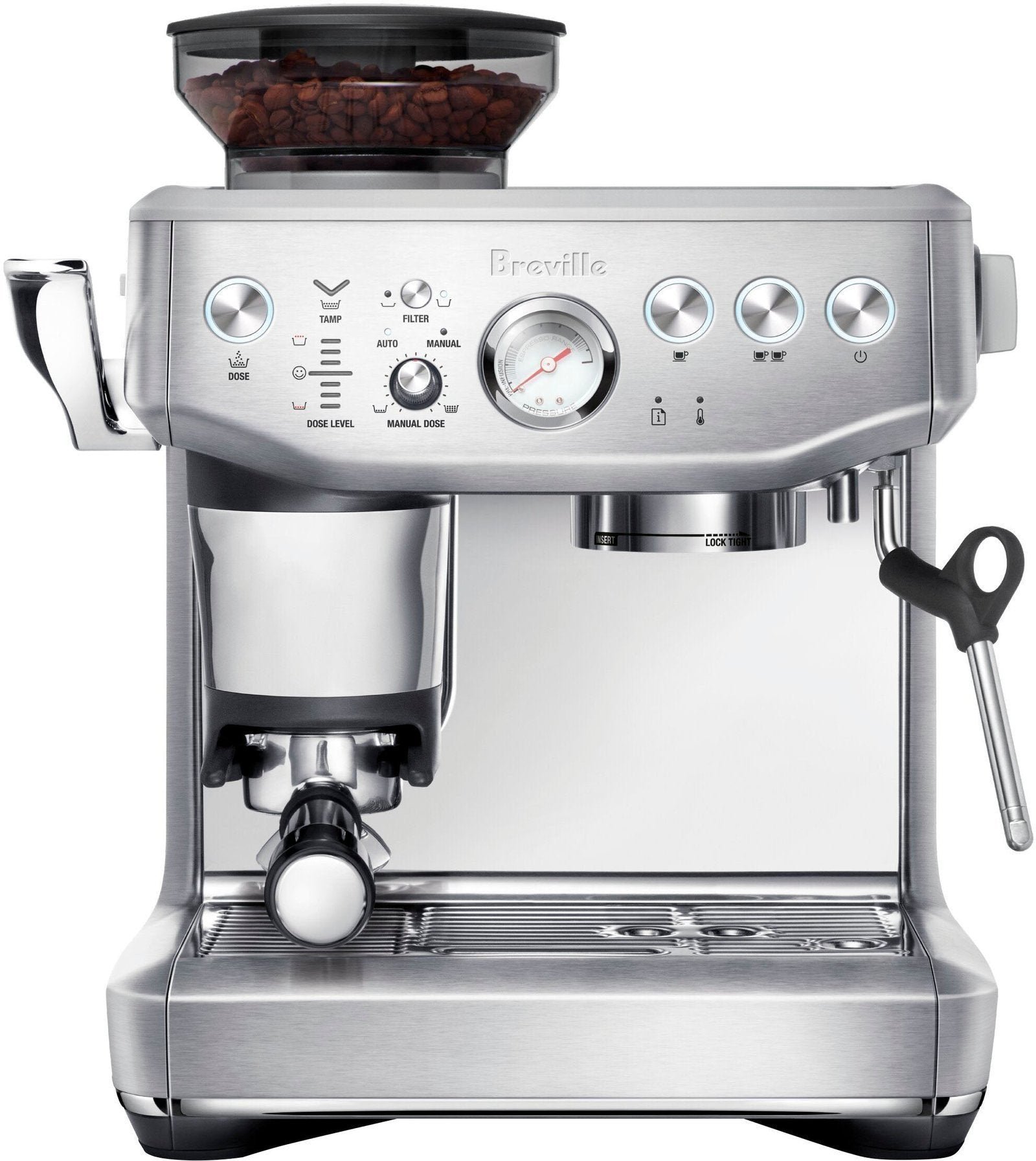 6513689cv1d-1.jpg Breville – the Barista Express Impress Espresso Machine – Brushed Stainless Steel - Image 1