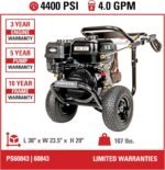 Simpson PowerShot PS60843 – 4400 PSI 4.0 GPM Commercial Gas Pressure Washer with 50 ft Hose | Cold Water, 49-State Compliant - Image 5