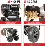 Simpson PowerShot PS60843 – 4400 PSI 4.0 GPM Commercial Gas Pressure Washer with 50 ft Hose | Cold Water, 49-State Compliant - Image 3