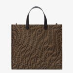 Fendi Brown Jacquard Ff Vertigo Bag - Image 3