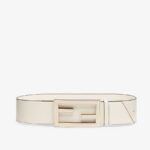 Fendi White Leather Belt