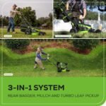 Greenworks 80V 25" Brushless Cordless Self-Propelled Lawn Mower,3 in 1 Dual Blade LawnMover, W/4.0Ah Battery and Rapid Charger Included - Image 7