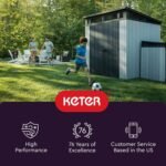 Keter Manor 4x6 Resin Outdoor Storage Shed Kit-Perfect to Store Patio Furniture, Garden Tools Bike Accessories, Beach Chairs and Lawn Mower, Grey & White - Image 11
