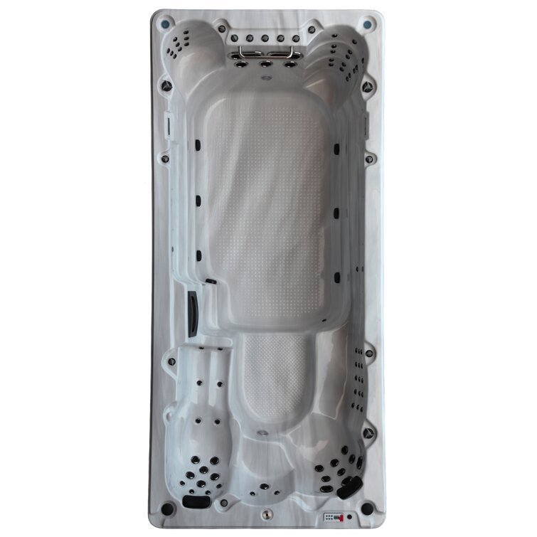 Canadian Spa Co 15 – Person 72 – Jet Acrylic Rectangular Hot Tub with Ozonator and Built-In Speaker in Sterling Silver, Walnut - Image 2