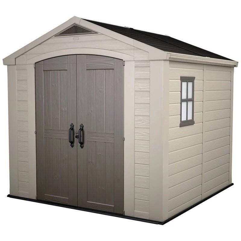 Factor 8 x 8 FT Strong Storage Shed Made Of Extremely Durable Resin And Reinforced with Steel - Image 1