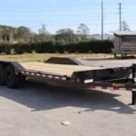22 Foot Big Tex Heavy Duty with Drive-Over Fender Black Equipment Trailer (14DF-19BK+3KR)