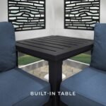 Ridgedale Modern Steel Cabana Pergola with Conversational Seating - Image 15
