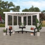 Ridgedale Modern Steel Cabana Pergola with Conversational Seating - Image 3