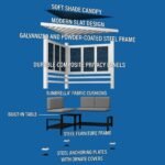 Ridgedale Modern Steel Cabana Pergola with Conversational Seating - Image 18