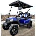 Terminator 48v Electric Golf Cart Four Seater NEW – Massive Rims/Tires & – Blue Body/Blue Seats
